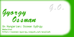 gyorgy ossman business card